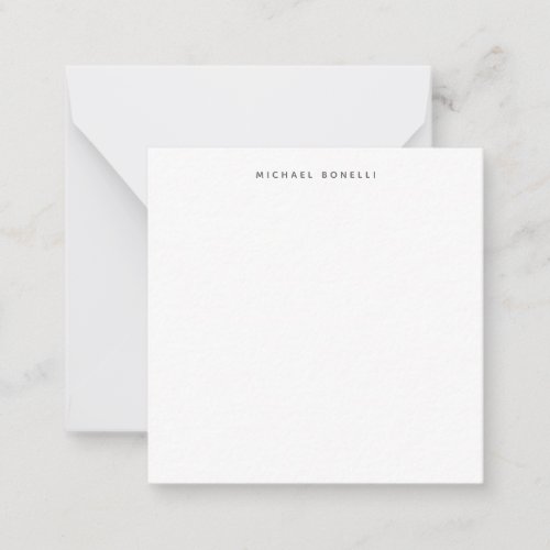 Simple Plain Minimalist Elegant Modern White Note Card