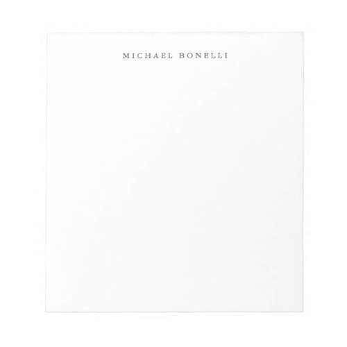 Simple Plain Minimalist Elegant Modern White Notepad