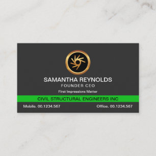 Simple Plain Minimalist Green Line Founder CEO Business Card