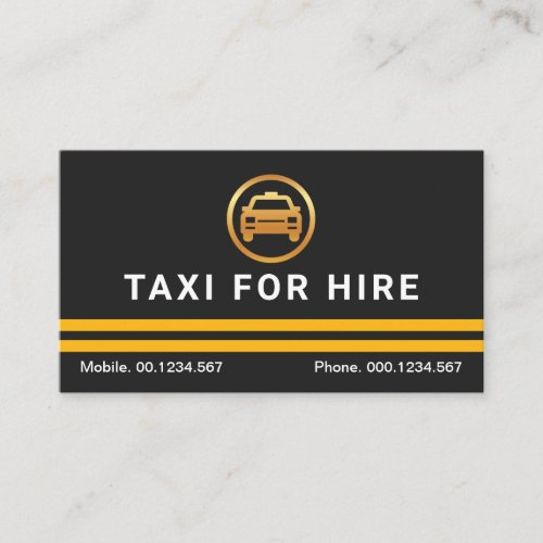 Simple Plain Minimalist Yellow Taxi Stripes Business Card