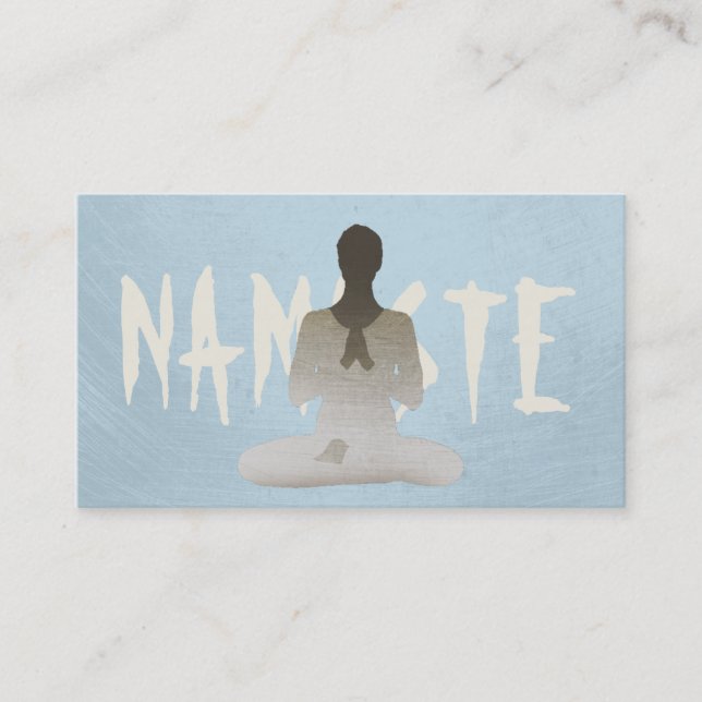 Simple Plain Mint Blue Mediation & Yoga Business Card (Front)