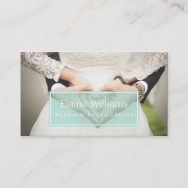 simple plain mint modern photography Business Card