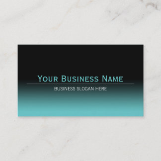 Simple Plain Modern Black & Aqua Gradient Business Card