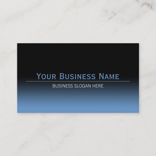 Simple Plain Modern Black & Blue Gra Nt Business Card