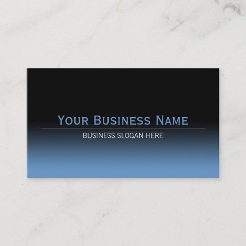 Simple Plain Modern Black &amp; Blue Gradient Business Card Templates