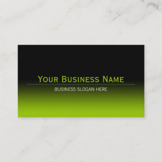 Simple Plain Modern Black & Lime Green Gradient Business Card