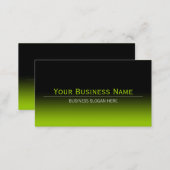 Simple Plain Modern Black & Lime Green Gradient Business Card (Front/Back)