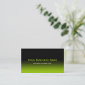 Simple Plain Modern Black & Lime Green Gradient Business Card (Standing Front)