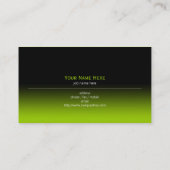 Simple Plain Modern Black & Lime Green Gradient Business Card (Back)