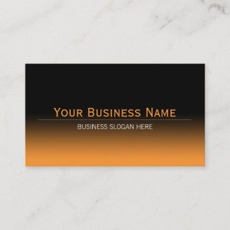 Simple Plain Modern Black & Orange Gradient Business Card