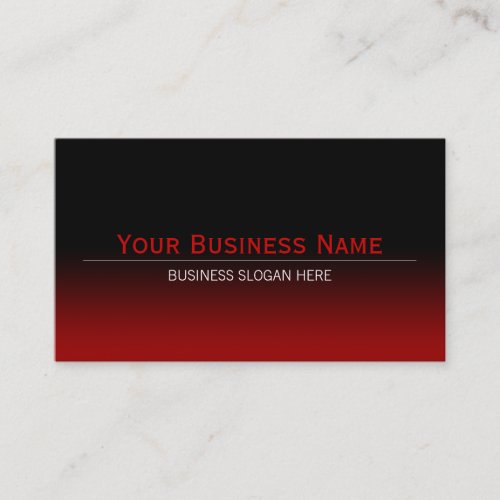 Simple Plain Modern Black  Red Gradient Business Card