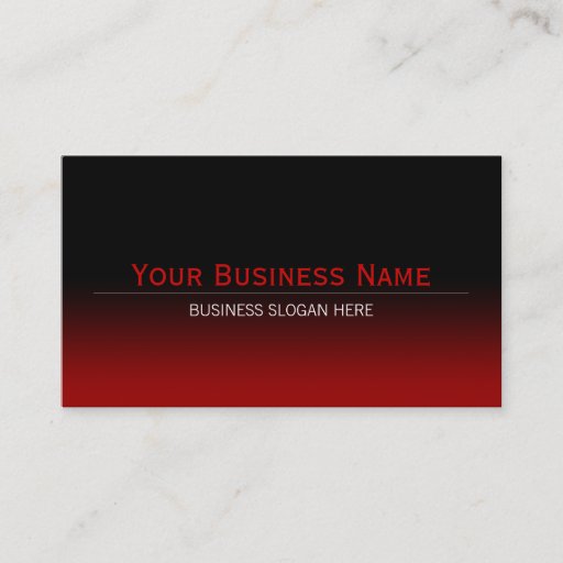 Customizable Simple Plain Modern Black &amp; Red Gradient Business Cards