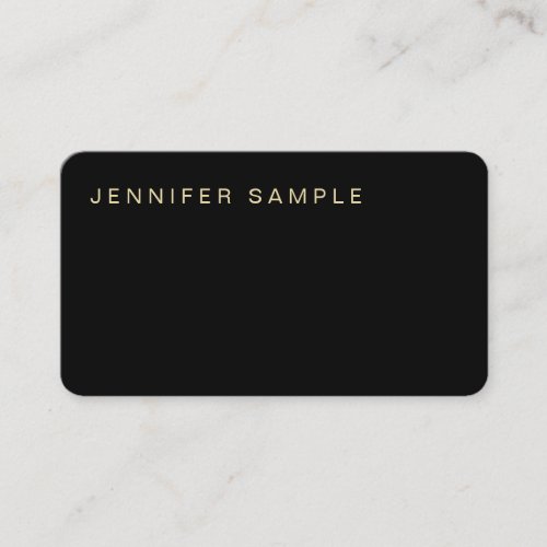 Simple Plain Modern Elegant Black Gold Stylish Business Card