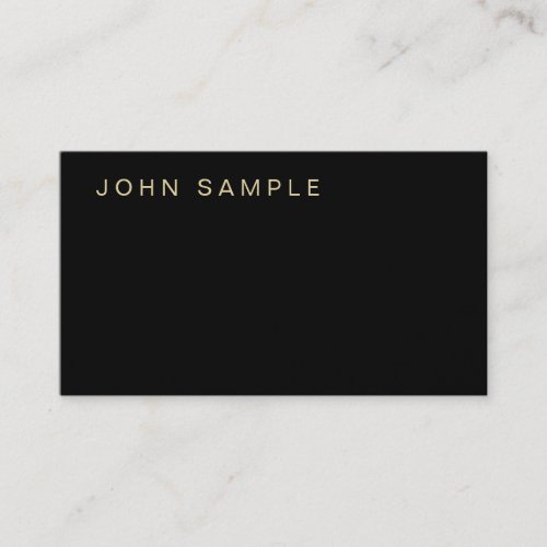 Simple Plain Modern Elegant Black Gold Stylish Business Card