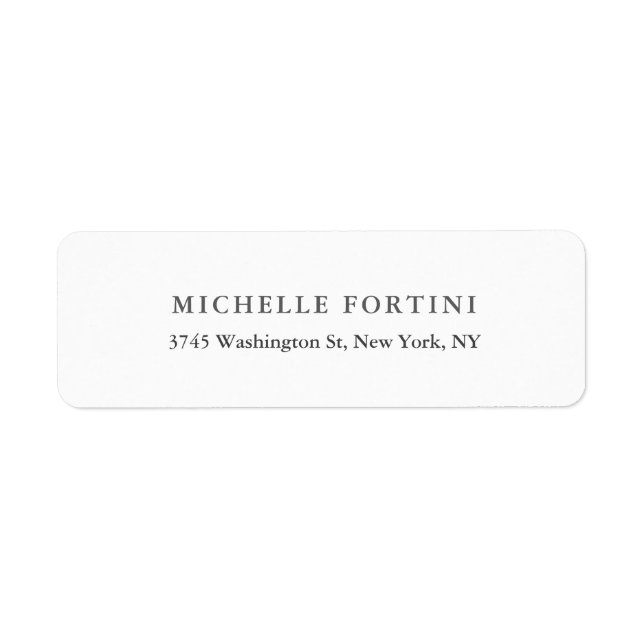 Simple Plain Modern Elegant Minimalist Label (Front)