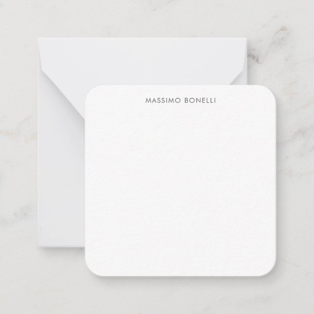 Simple Plain Modern Elegant  Note Card (Front)