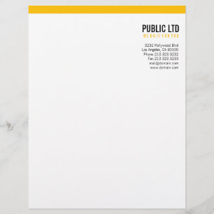 Simple plain modern elegant orange letterhead #1