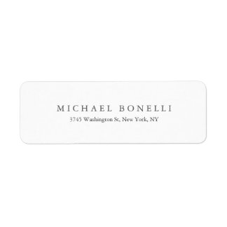 Simple Plain Modern Elegant Return Address Label