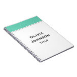 Simple Plain Modern Notebook Turquoise Bar at Zazzle