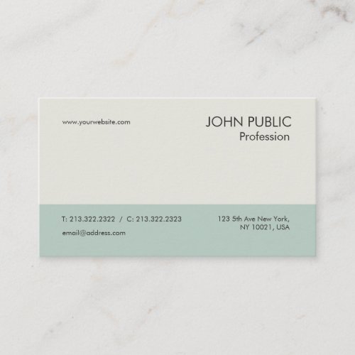 Simple Plain Modern Professional Beige Chic Business Card