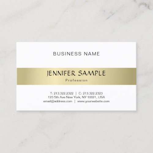 Simple Plain Modern Professional Elegant Gold Look Business Card