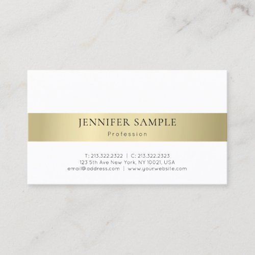 Simple Plain Modern Professional Elegant Gold Look Business Card