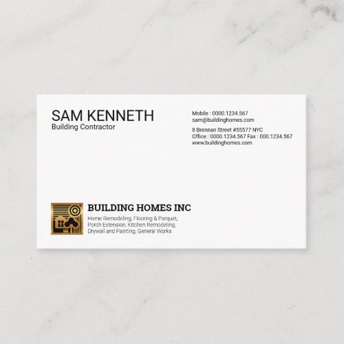 Simple Plain Modern Professional Gold Home Icon Business Card