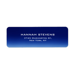 Simple Plain Night Blue Elegant Modern Label