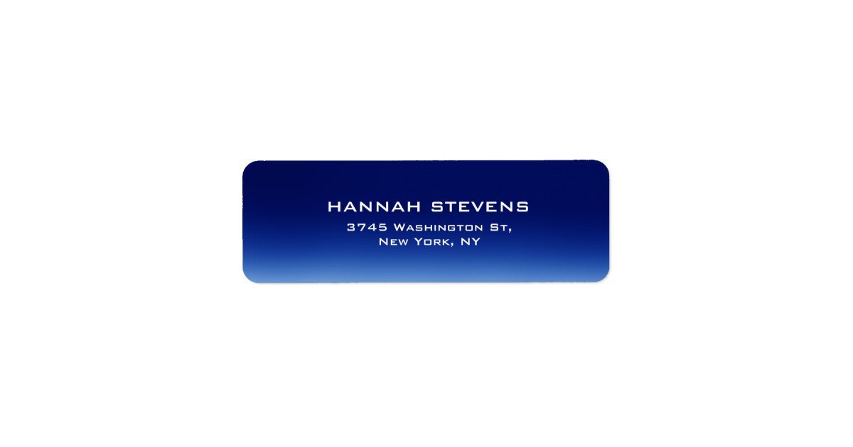 Simple Plain Night Blue Elegant Modern Label | Zazzle