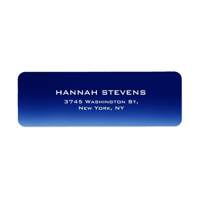 Simple Plain Night Blue Elegant Modern Label (Front)
