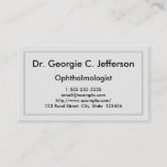 [ Thumbnail: Simple & Plain Ophthalmologist Business Card ]