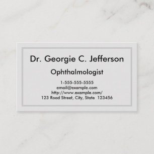Simple & Plain Ophthalmologist Business Card