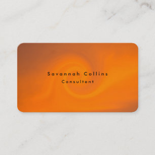 Simple Plain Orange Background Minimalist Modern Business Card