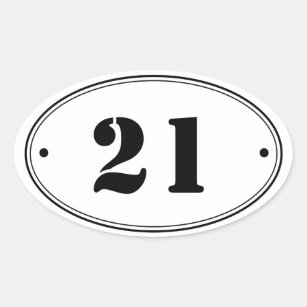 Simple Plain Oval Number Stickers