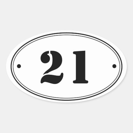 Simple Plain Oval Number Stickers