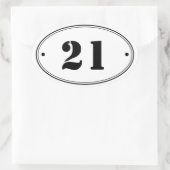 Simple Plain Oval Number Stickers (Bag)