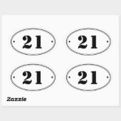 Simple Plain Oval Number Stickers (Sheet)