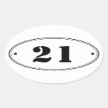 Simple Plain Oval Number Stickers