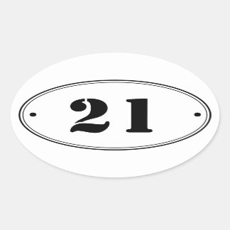 Simple Plain Oval Number Stickers
