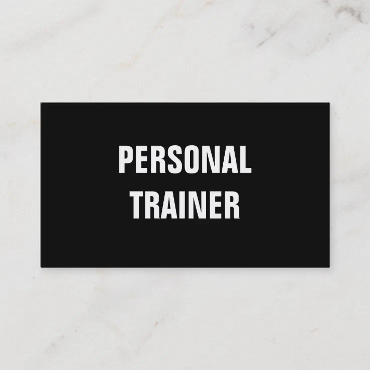 Simple & Plain Personal Trainer Business Card | Zazzle