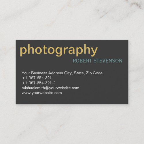 Simple Plain Photography Grey Business Card