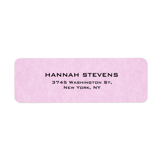 Simple Plain Pink Elegant Modern Feminine Label (Front)