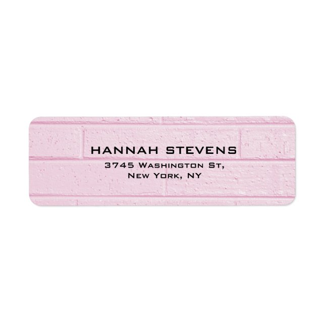 Simple Plain Pink Wall Elegant Modern Label (Front)