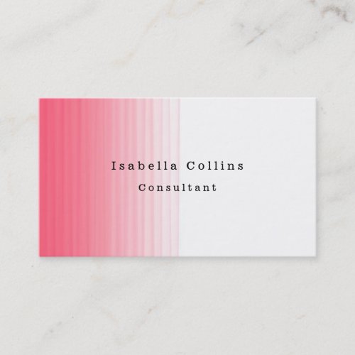 Simple Plain Pink White Minimalist Creative Modern Business Card