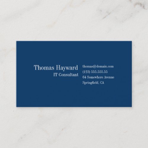 Simple &amp; Plain Professional Business Card Template