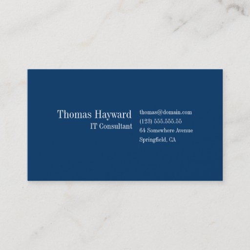Customizable Simple &amp; Plain Professional Business Card Template