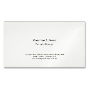 Simple Plain Professional Modern Minimailst Business Card Magnet