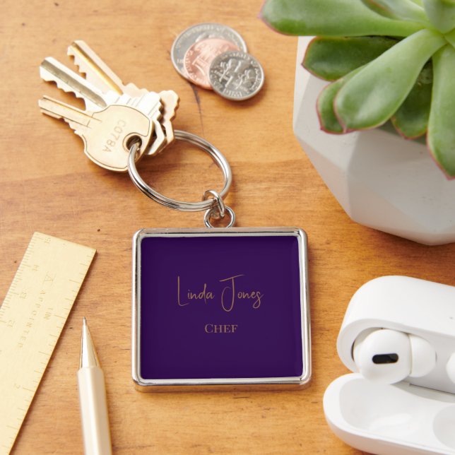 Simple plain purple keychain (Desk)