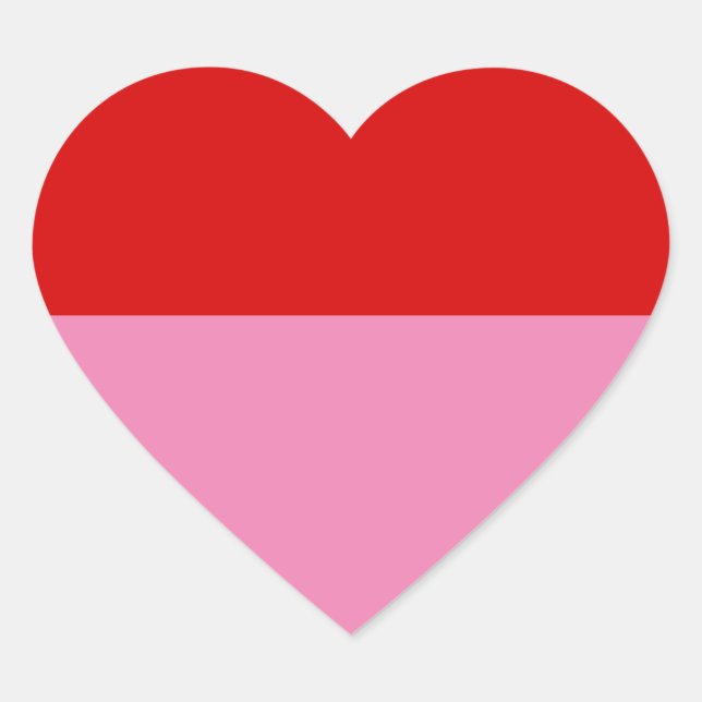 Simple Plain Red and Pink Party Celebration Heart Sticker (Front)