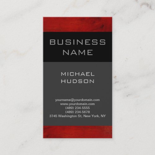 Simple Plain Red Gray Consultant Business Card